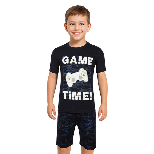 A2Z 4 Kids Game Time Navy Pyjama Set Contrast Colour PJS Matching Top Bottom Pyjamas Comfy Loungewear Dress Up Outfit Set Gifts for Children Girls & Boys Age 5-13 years