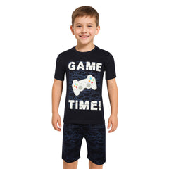A2Z 4 Kids Game Time Navy Pyjama Set Contrast Colour PJS Matching Top Bottom Pyjamas Comfy Loungewear Dress Up Outfit Set Gifts for Children Girls & Boys Age 5-13 years