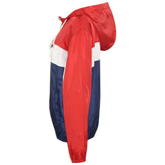 Kids Boys Girls Windbreaker Contrast Block Hooded Jackets Rain Mac Raincoat 5-13