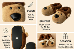 A2Z Girls Boys Womens Mens 3D Monkey Animal Slippers Cute Face Indoor Footwear