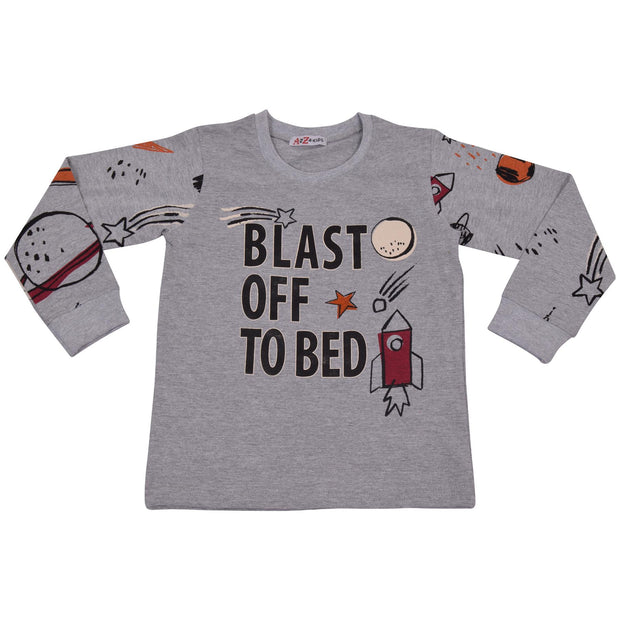 Kids Girls Blast Off To Bed Print Pyjamas Set - A2Z 4 Kids