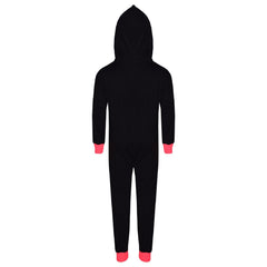 Kids Girls Boys Skeleton Print Pyjama Onesie Neon Pink All In One Halloween Costume - A2Z 4 Kids