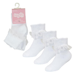 Infant Toddler Baby Girls Lace Frilly Socks Pack of 3 Kids Newborn Socks