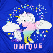 A2Z 4 Kids Girls Dabbing Unicorn Unique Tracksuit Kids Designer's Rainbow Floss Hooded Royal Blue Top & Legging Lounge Wear New Age 7 8 9 10 11 12 13 Years