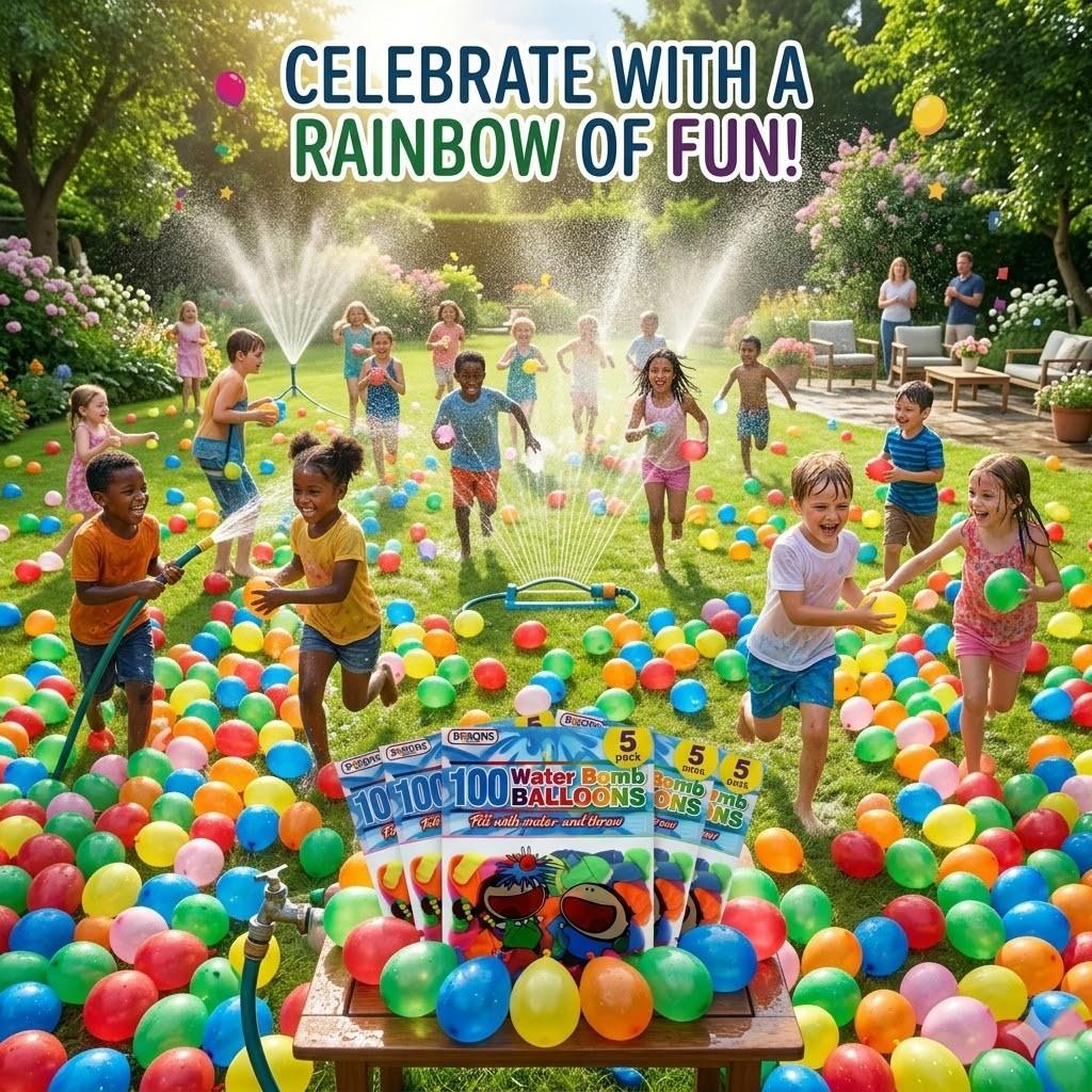 A2Z 100 Water Bomb Balloons Multipack Colourful Latex Water Balloons for Outdoor