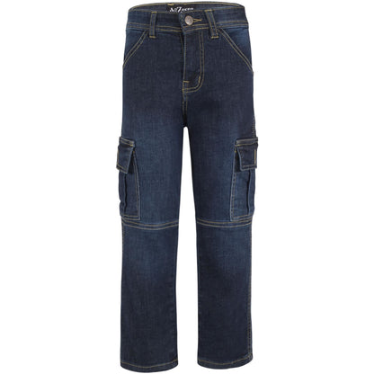 Kids Boys Cargo Denim Pant Stylish 6 Pocket Denim Jeans Stretchy Comfort Pant