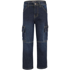 Kids Boys Cargo Denim Pant Stylish 6 Pocket Denim Jeans Stretchy Comfort Pant