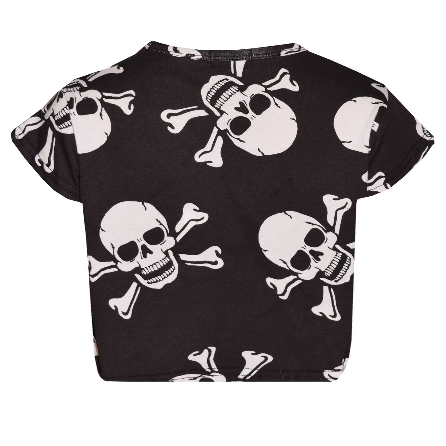 Kids Girls Boys Skull Print Crop Top Legging Skater Dress Halloween Costume 5-13
