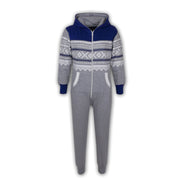 Kids Girls Boys Aztec Snowflake Print Hooded Onesie All In One Jumpsuit Age 5 6 7 8 9 10 11 12 13 Years