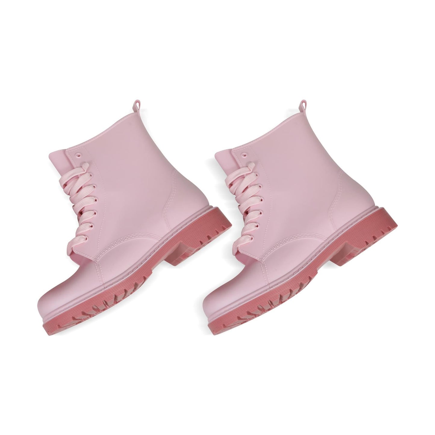 A2Z Womens Wellington Boots Lace Up Pink Waterproof PVC Rain Shoes Ankle Wellies