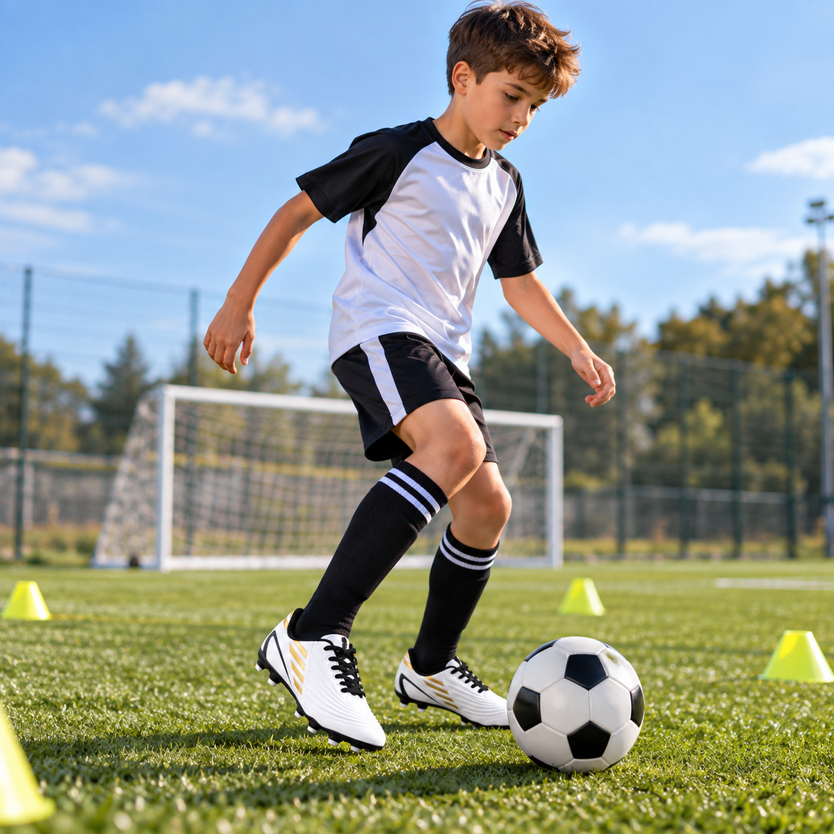 A2Z 4 Kids Boys Girls Football Boots Junior Soccer Cleats Moulded Stud Trainers