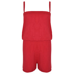 Kids Girls Plain Color Playsuit Trendy Summer All In One Jumpsuit New Age 5-13 Y