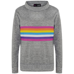 Kids Girls Lounge Suit Rainbow Striped Top Bottom Lounge Wear Tracksuit 7-13 Yr