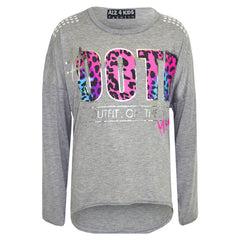 Kids Girls #OOTD Print Long Sleeves Top & Matching Fashion Legging Set 7-13 Year
