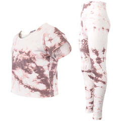 Kids Girls Crop Top & Legging Tie Dye Print Trendy Summer Outfit Clothing Sets