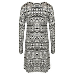Girls Skater Dress Kids Aztec Print Summer Party Swing Midi Dresses 7-13 Years