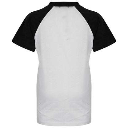 Kids Raglan Style T Shirt Contrast Colour Short Sleeve Top Girls Boys Age 5-13 Y