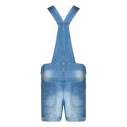 Kids Girls Denim Stretch Dungaree Shorts Jumpsuit Playsuit All In One 7-13 Years