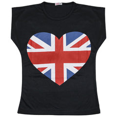 Kids Girls T Shirts England Football World Cup Heart Print Top & Tees 5-13 Yrs