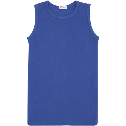 Kids Girls Boys Childrens Vest Top Tank Top Fitted 100% Rich Cotton 2-13 Years