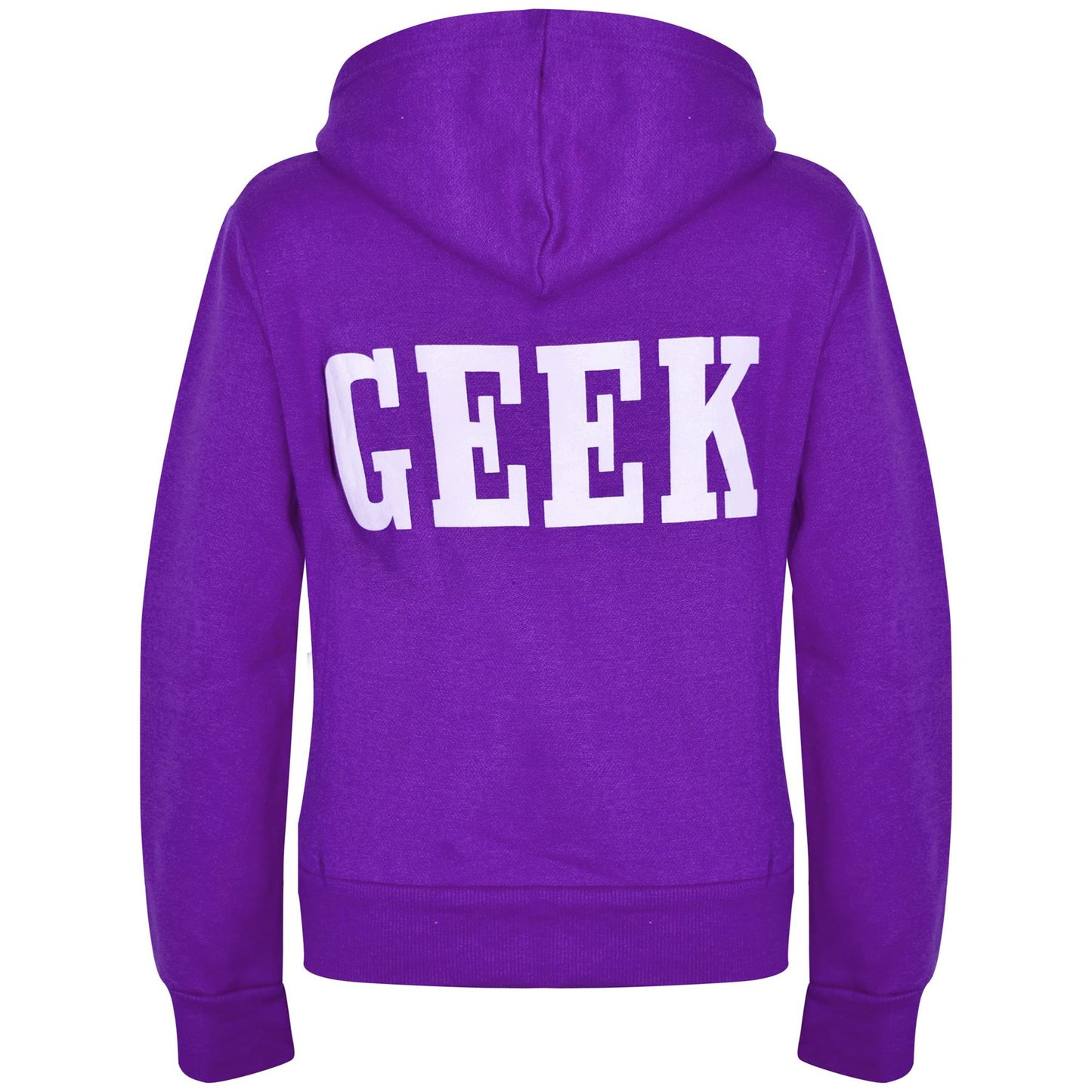Kids Boys Girls Unisex Jackets Geek Print Fleece Zipper Hooded Hoodie Top Jacket