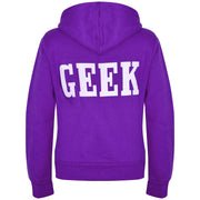 Kids Boys Girls Unisex Jackets Geek Print Fleece Zipper Hooded Hoodie Top Jacket