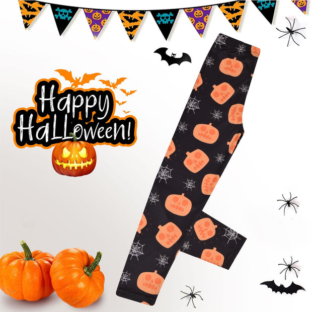 Girls Halloween Legging Spider Web Skull Print Leggings Fancy Costume 3-13 Years