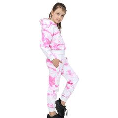 Kids Cropped Tie Dye Tracksuit Hoodie Jogging Sweatpants Girls Age 5-13 Years
