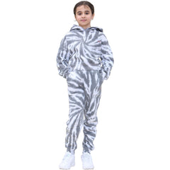 Kids Tie Dye Tracksuit Gym Cropped Hoodie Sweatpants Cord Set Girls Age 5-13