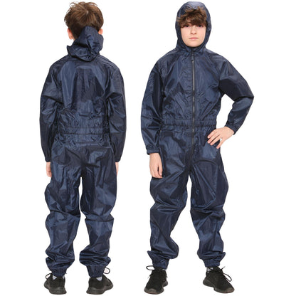 Girls Boys Raincoat Kids Puddle Suit All in One Waterproof Hooded Rainsuit