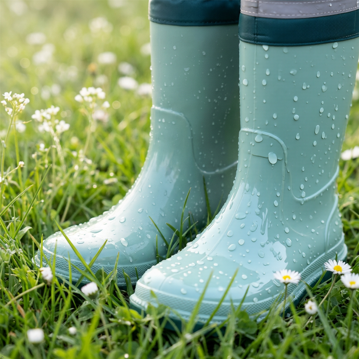 Kids Waterproof Wellington  PVC Rain Wellies Adjustable Warm Lined Non Slip Sole