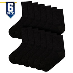 Kids Boys Girls Back to School Cotton Rich Plain Ankle School Socks Pack 6