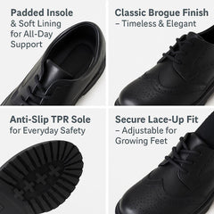 A2Z Girls Teens Ladies Brogue School University Office Lace Up PU Leather Shoes
