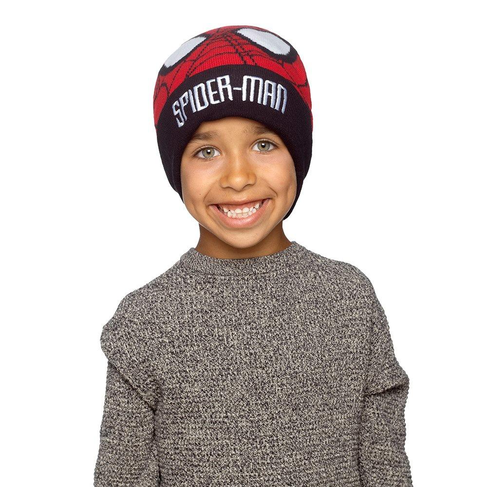 Marvel Spider Man Kids Red Jacquard Knit Winter Beanie Hat Officially Licensed