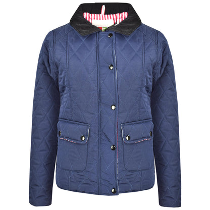 Kids Jackets Girls Quilted Padded Collar Buttoned Zipped Jacket Age 5-13 Years