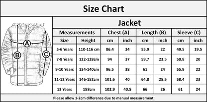 Kids Girls Puffer Jacket Faux Fur Hooded 3D Fade Gradient Padded Thick Warm Coat