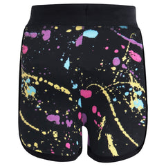 Kids Pastel Splash Crop Top & Shorts Set Active Wear Summer Girls Boys Age 5-13
