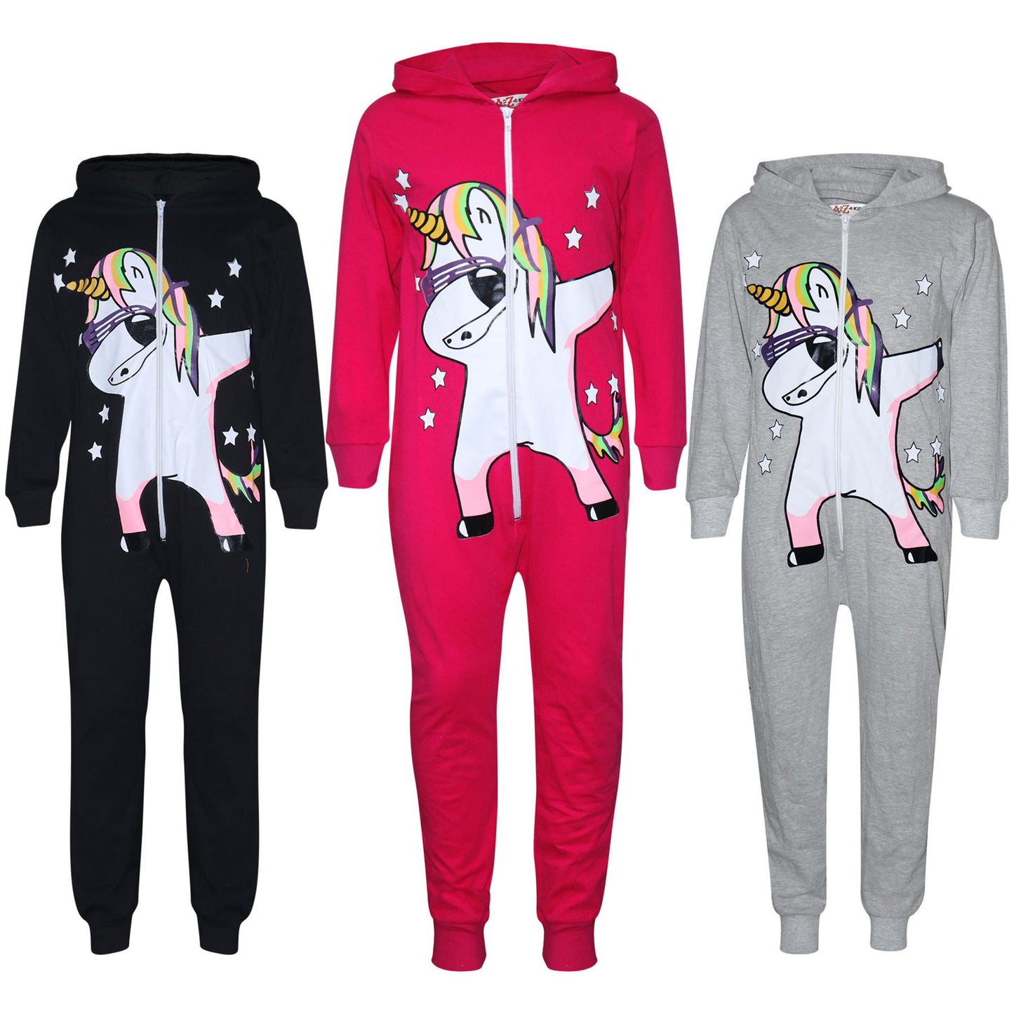 Kids Girls 100% Cotton Dabbing Unicorn A2Z Onesie One Piece All In One Jumpsuits