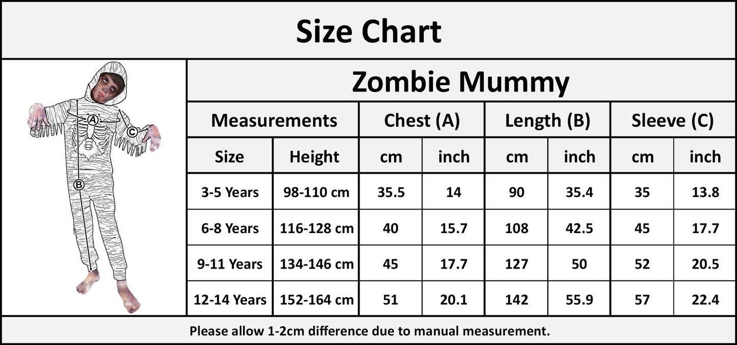 A2Z 4 Kids Girls Boys Spine Chilling Zombie Egyptian Mummy Halloween Attire Hooded Shredded Sleeves Ribbed Cuffs Soft Fabric Perfect Outfit for Trick or Treating and Halloween Parties