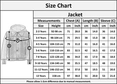 Kids Boys Denim Jacket Fleece Long Sleeves Hooded Stylish Jeans Coat For 2-13 Yr