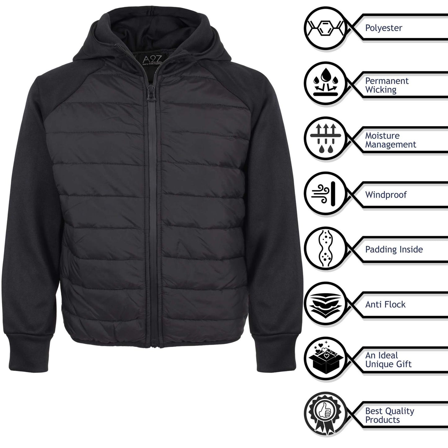 A2Z Kids Boys Fashion Padded Casual Bubble Coat School Jacket Age 5 6 7 8 9 10 11 12 13 Years