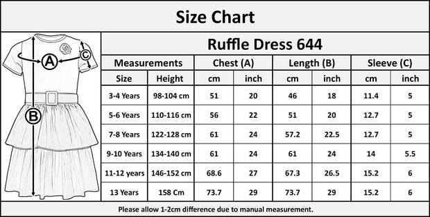 Kids Girls Summer Dress Casual Ruffle Party Dress Age 2-14