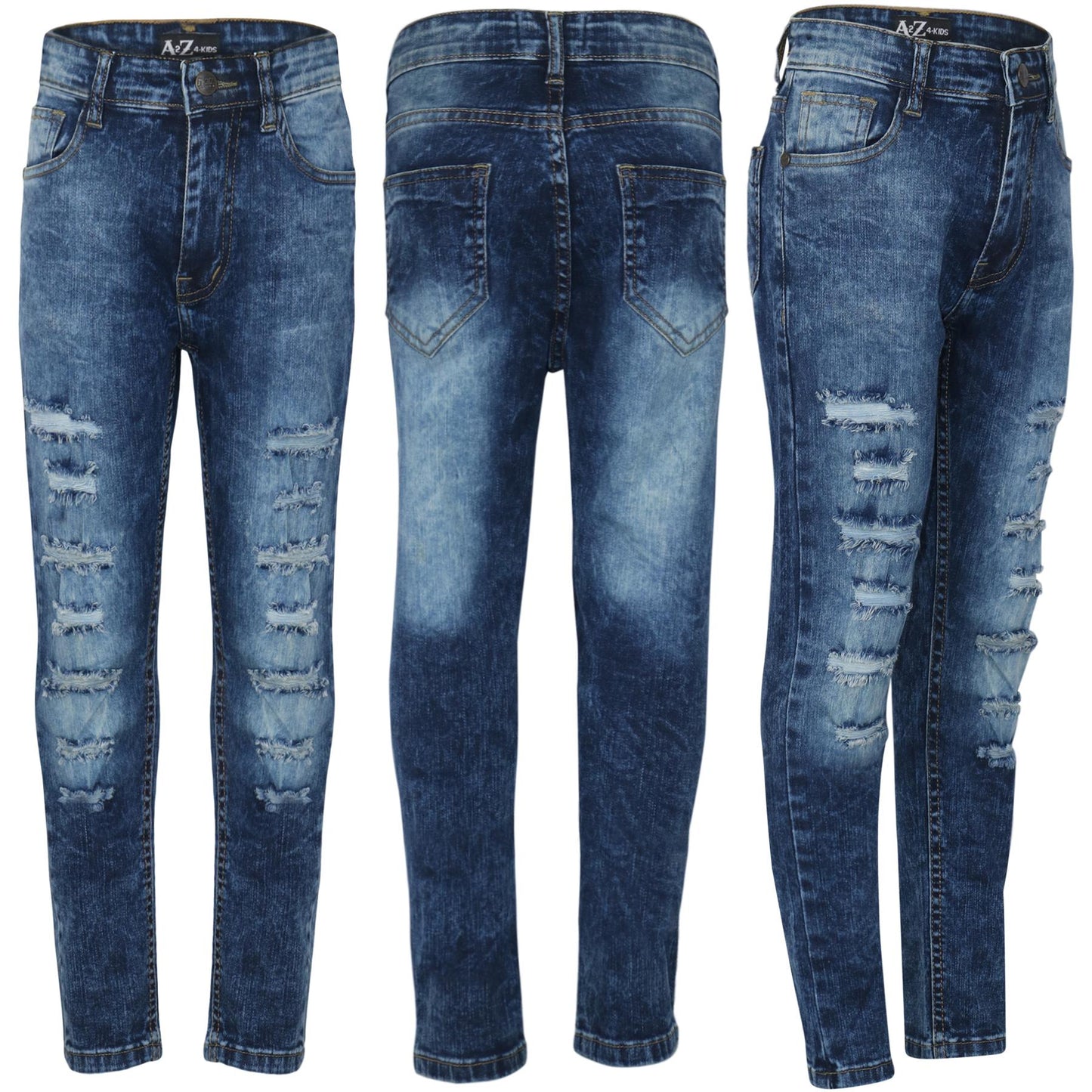 A2Z 4 Kids Girls Stretch Comfortable Jeans Lightweight Denim Ripped Skinny Pants