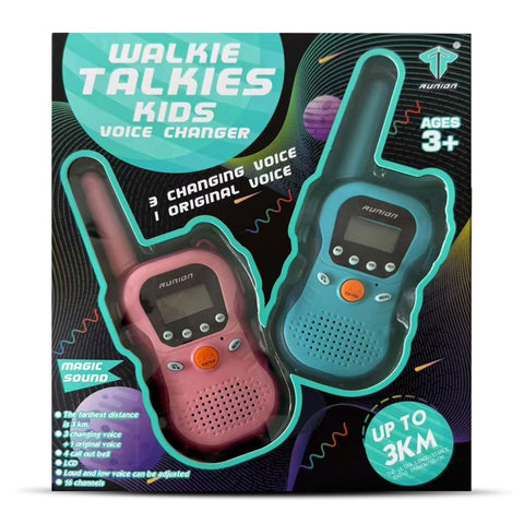 A2Z 4 Kids Walkie Talkies 3KM Range 2-Way Radio Toy Voice Changer Learning Play