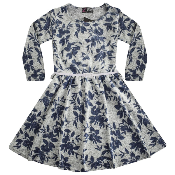 Kids Girls Skater Dress Long Sleeves Knitted Dance Party Fashion Summer Dresses