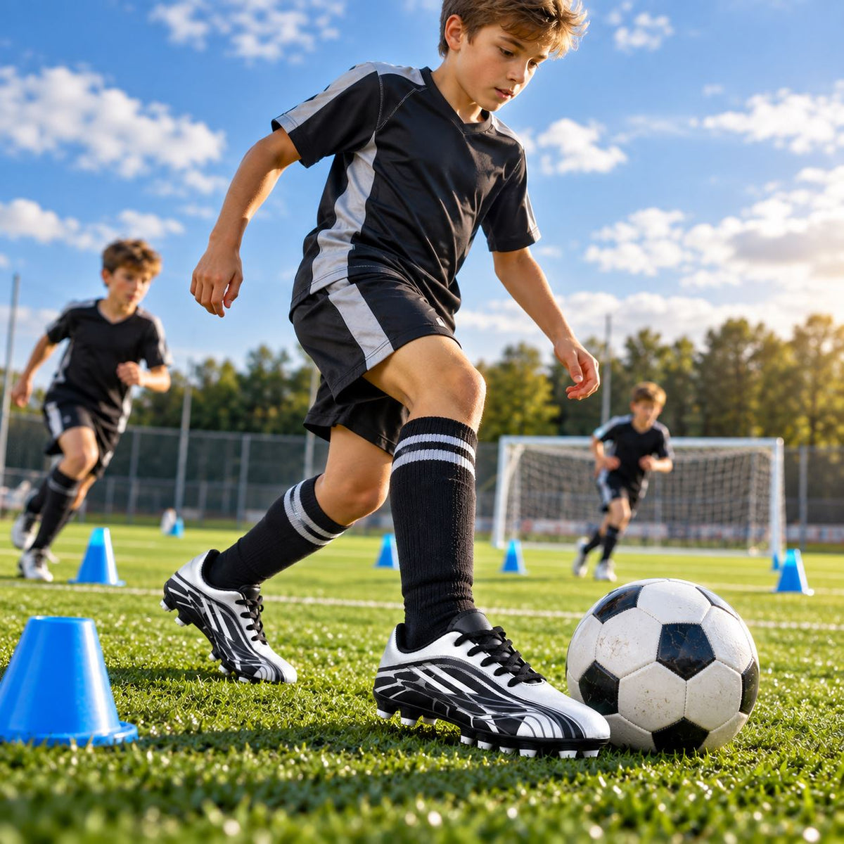 A2Z 4 Kids Boys Girls Football Boots Junior Soccer Cleats Moulded Stud Trainers