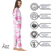 A2Z 4 Kids Cotton Onesie for Kids Onesie Pyjamas Lounge Wear Pink Tie Dye Printed Sleepsuit Comfy Gifts for Children Girls Age 5-6, 7-8, 9-10, 11-12 & 13