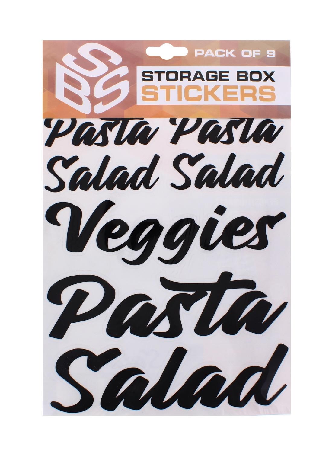 A2Z Storage Box Stickers Assorted 9 Pack Vinyl Organising Labels for Home