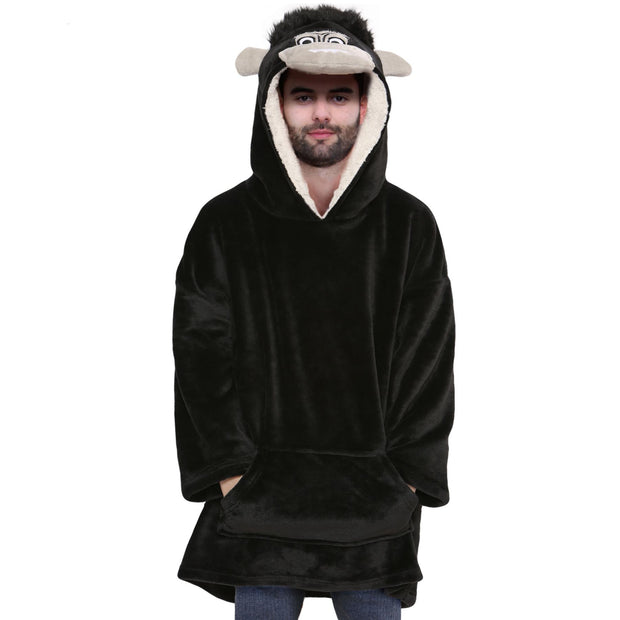 A2Z Unisex Mens Ladies Oversized Kangaroo Pocket Hooded Animal Wearable Blanket
