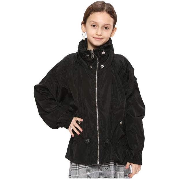 A2Z 4 Kids Girls Windbreaker Shower Proof Windproof Jacket Stylish Lightweight Casual Black Coat Cagoule Rain Mac Raincoats For Girls Age 7 8 9 10 11 12 13 Years - A2Z 4 Kids